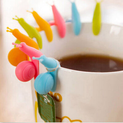 5 Cute Snail Shape Silicone Tea Bag Holder - Random Colors