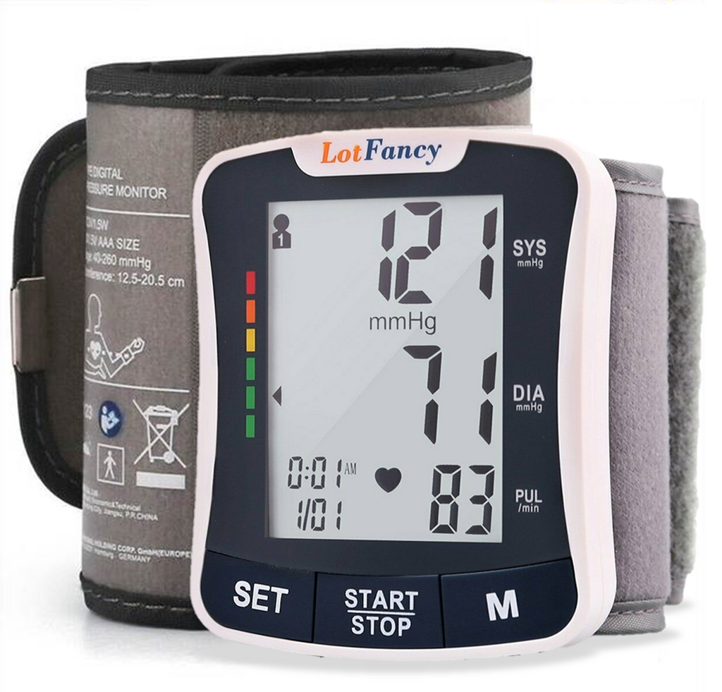 Omronblood pressure cuff, fits the wrist snugly. The machine helps you monitor your bp daily at home. FDA approved