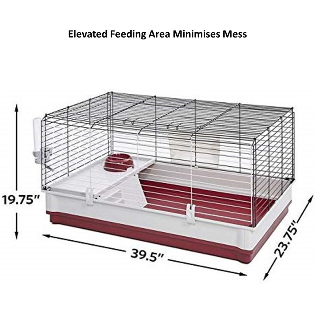Bunny cage measures 39.5" Length x 23.75" Width x 19.75" Height