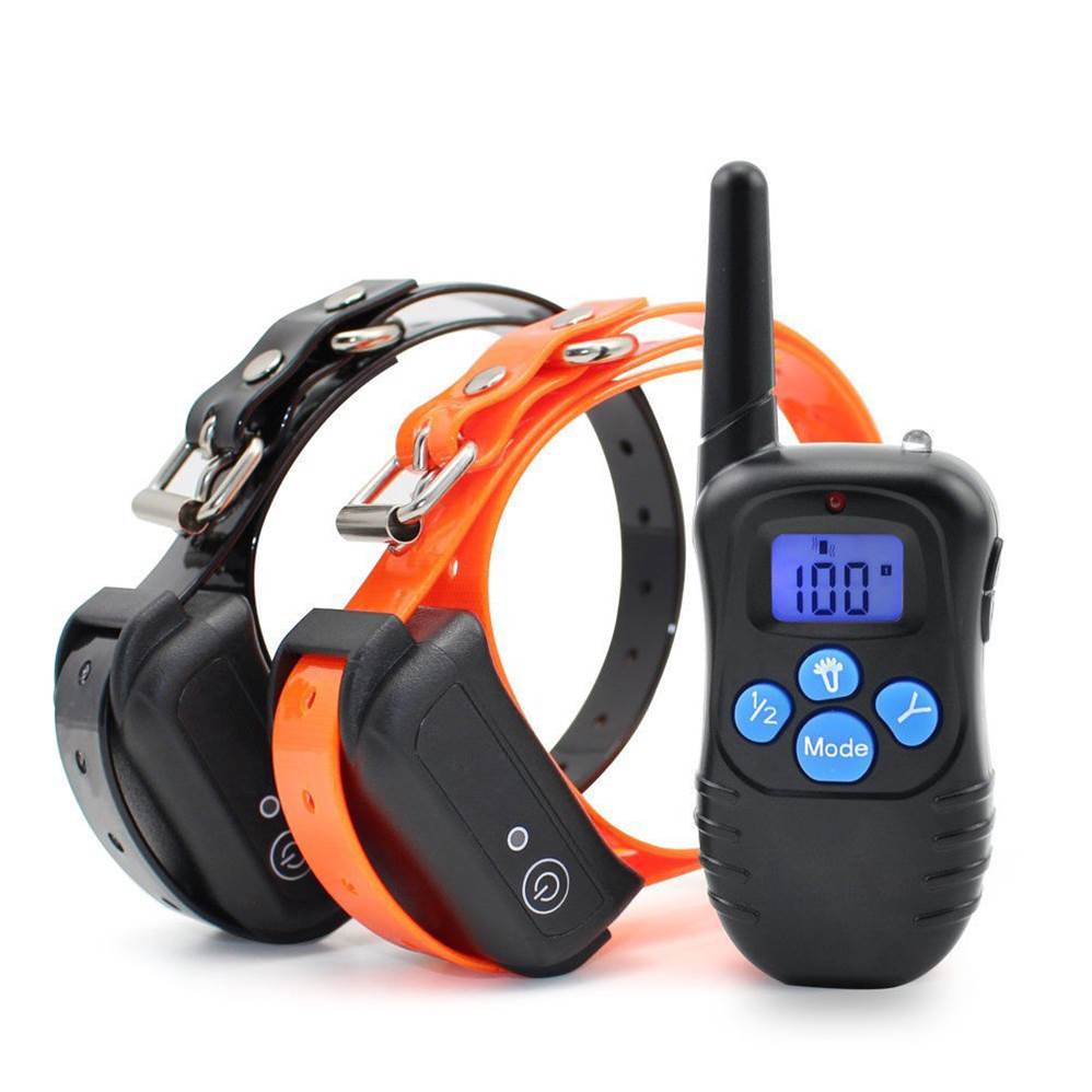 Best dog shock, vibrate and beep training collar for dogs.  Our set comprises two collars and waterproof receivers, which enables you to keep two dogs under control with a single remote 