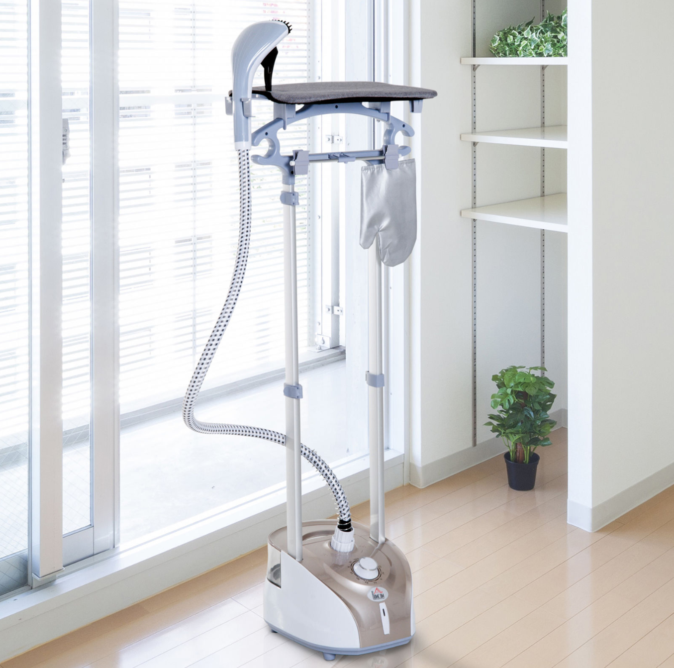 2L Vertical Garment Steamer / Iron with Ironing Board for Clothes and Fabrics
