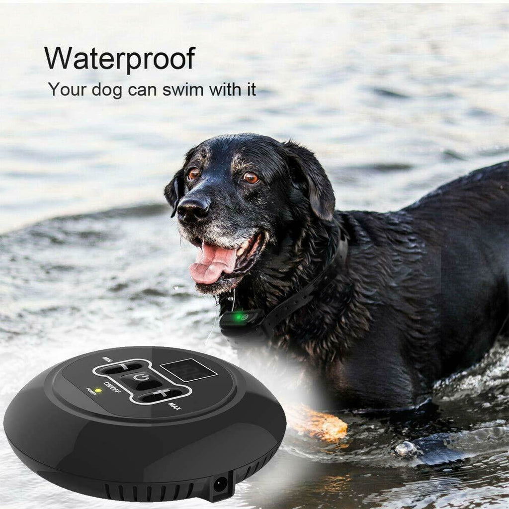 Wireless pet containment system which is totally waterproof and teaches your dog it’s boundaries quickly