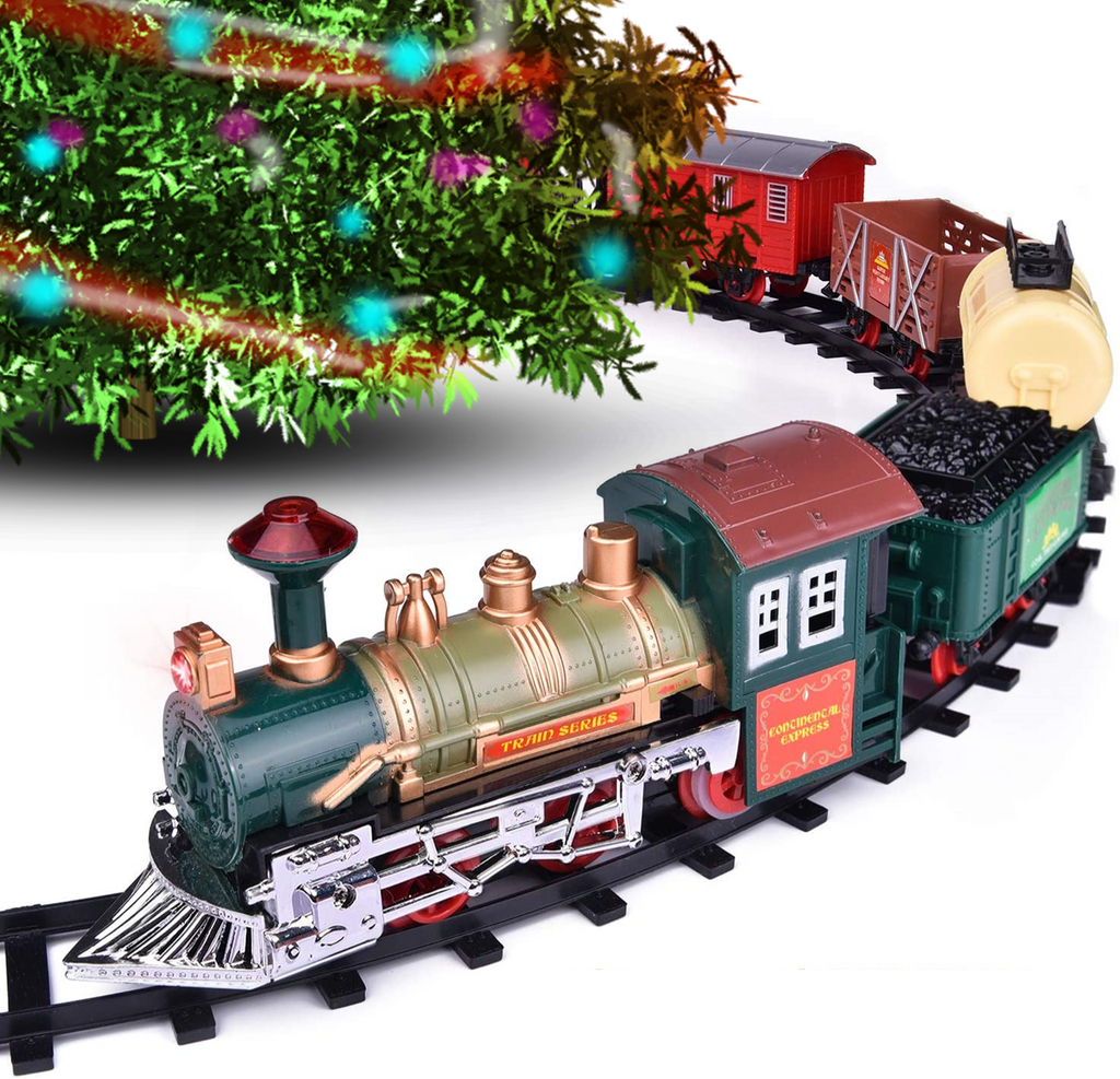 This christmas train decoration runs around your tree as the tree train delivering goods to all and making your Christmas merry and bright