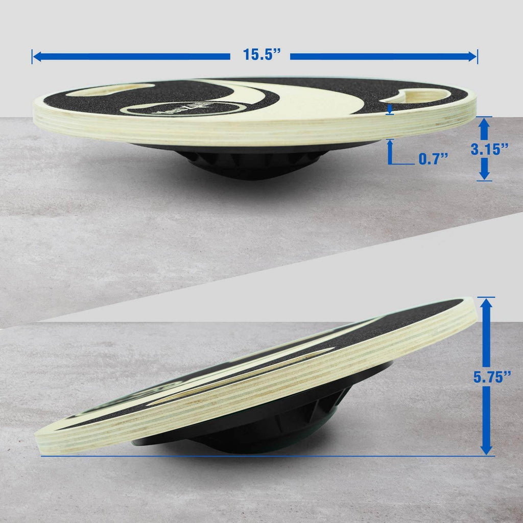 Balance board trainer uses balance exercises with the board tilting upto 15 degrees to help your stability